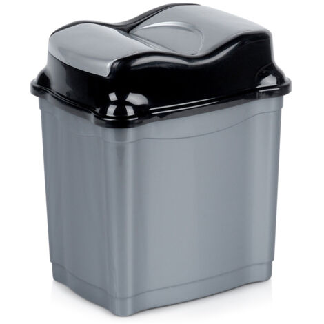 Cubo de basura de plástico gris de 5 litros