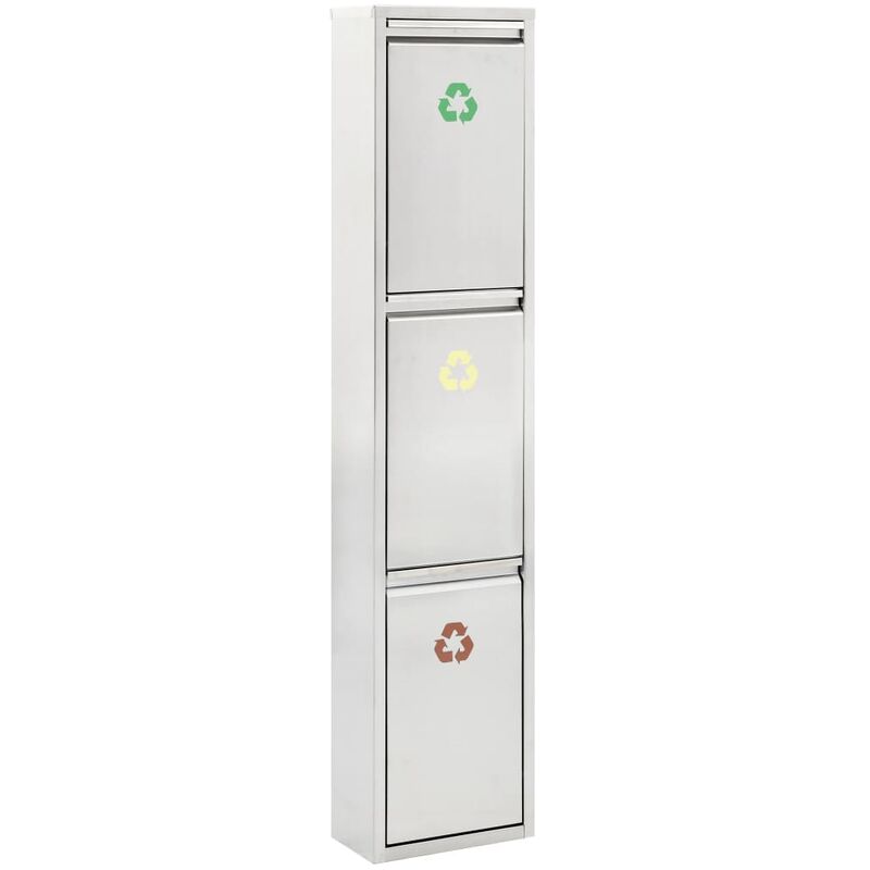 

BHD - Cubo de basura de reciclaje de acero inoxidable 45 L