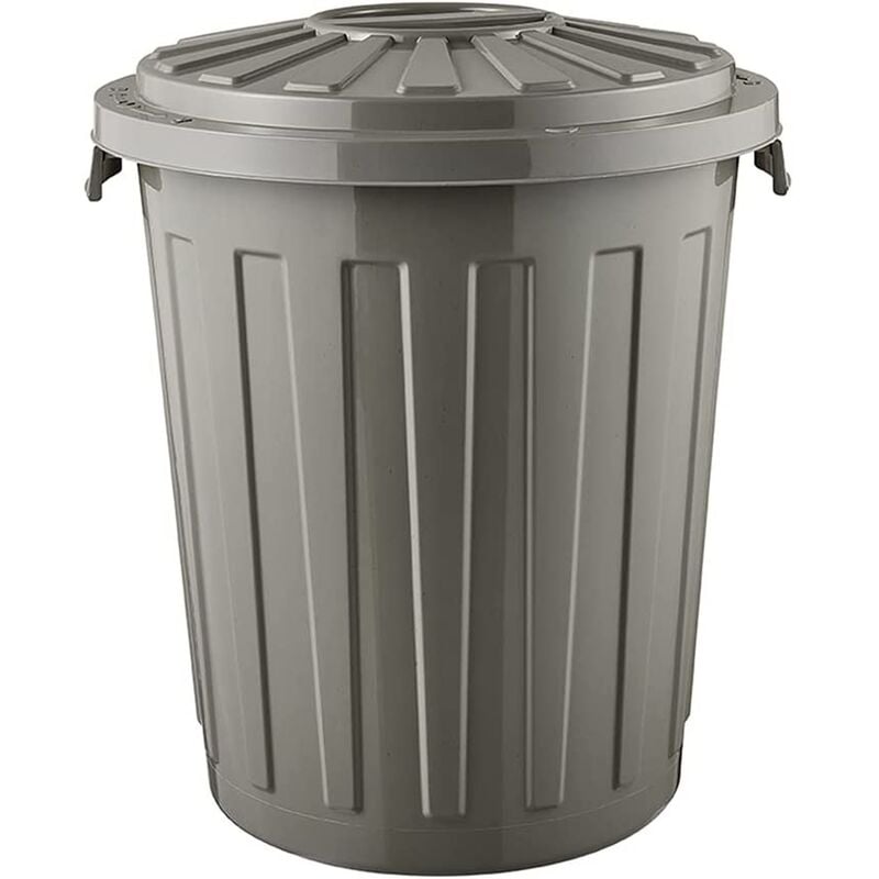 

Cubo de basura ECO / papelera polivalente con tapa cerrable, Grande, Plástico resistente (PP), 23 l, Mats, Gris