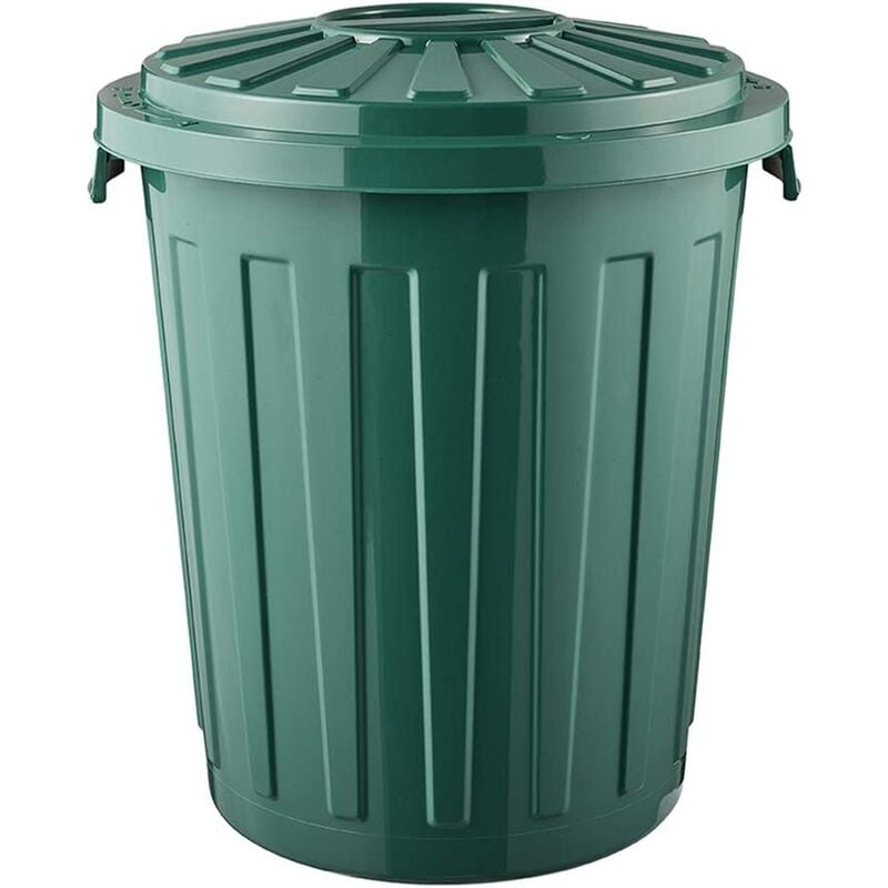 Keeeper - Cubo de basura eco / papelera polivalente con tapa cerrable, Grande, Plástico resistente (pp), 23 l, Mats, Verde