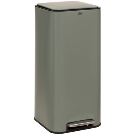 Cubo de basura metálico verde delta 30l - 5five