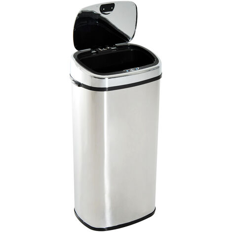 Cubo de basura para cocina 68L papelera de cocina con sensor de infrarroja de apertura automática y contacto manual 40,5x29,5x78 cm