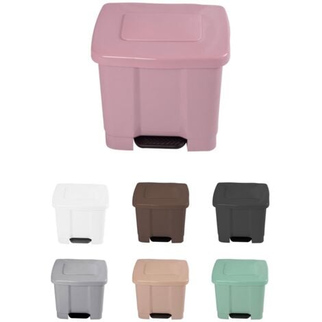 Cubo de basura metálico con 4 compartimentos gris claro para reciclaje -  Cablematic