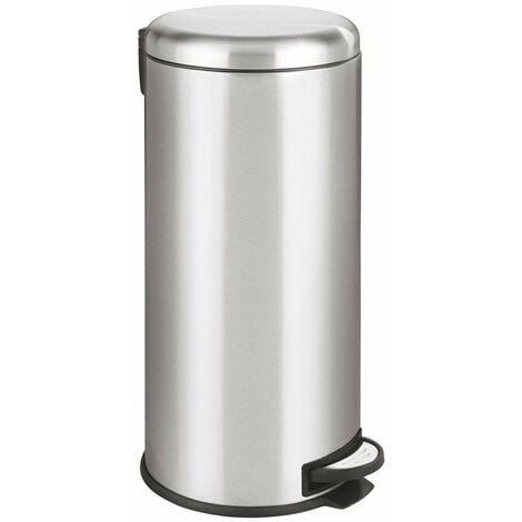 Elegante cubo de basura de cocina de 40 litros para recogida selectiva de  acero blanco mate