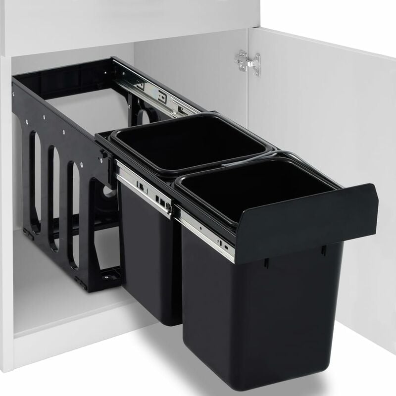 

Youthup - Cubo de basura para reciclaje extraíble cierre suave - Negro