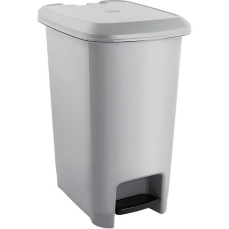 Cubo de Basura Rectangular con Tapa y Pedal Gris 25 Litros 7house
