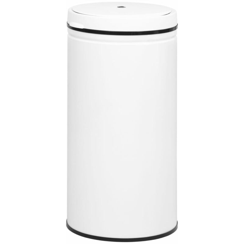 

vidaXL Cubo de basura sensor automático 70 L acero al carbono blanco - Blanco