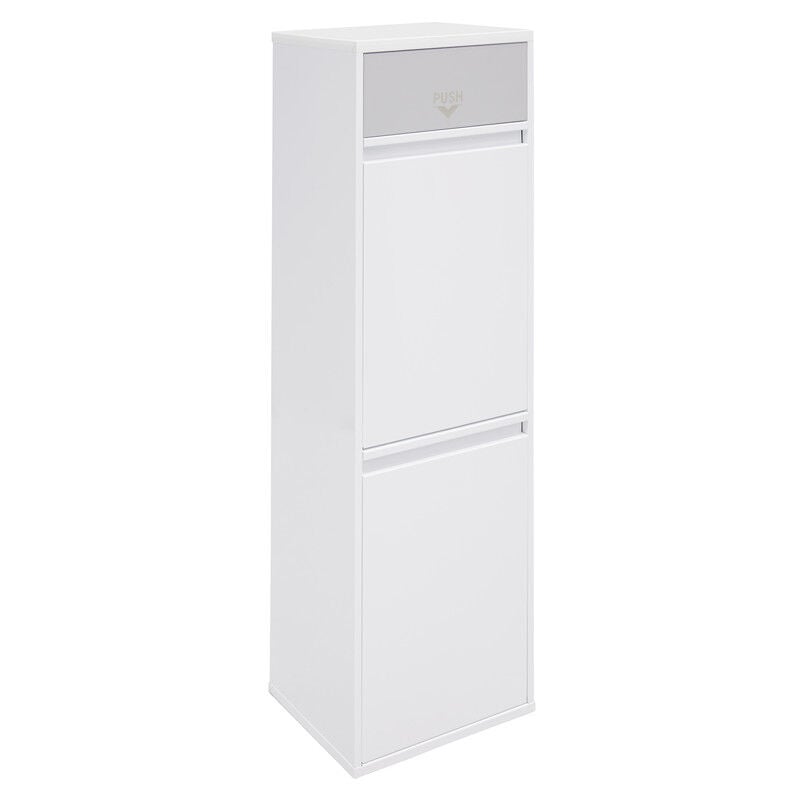 

Arregui Confort Cubo de basura y reciclaje de acero de 2 cubos con apertura superior basculante, blanco - blanco