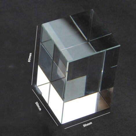 Cubo de cristal K9 de 8 x 8 x 8 cm, cubo de cristal óptico puro de 5 x 5 x 8 cm