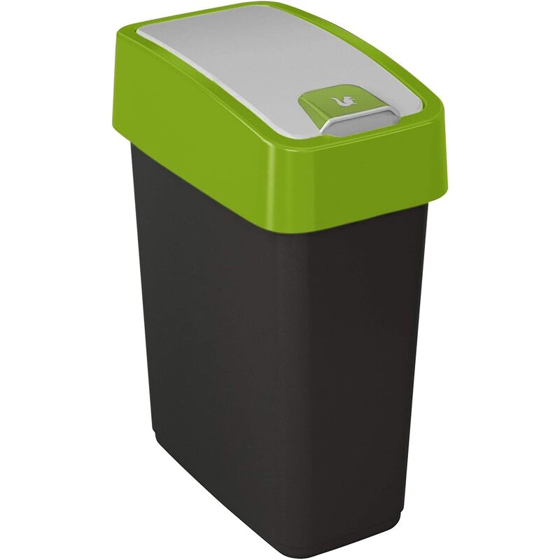 

Keeeper - Cubo de la Basura Premium con Tapa Abatible, Tacto suave, 10 l, Magne, Verde