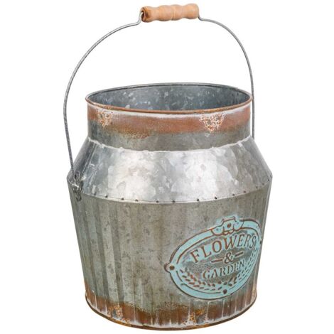 Cubo de metal plateado 21xd18x21/32.5 t:18cm