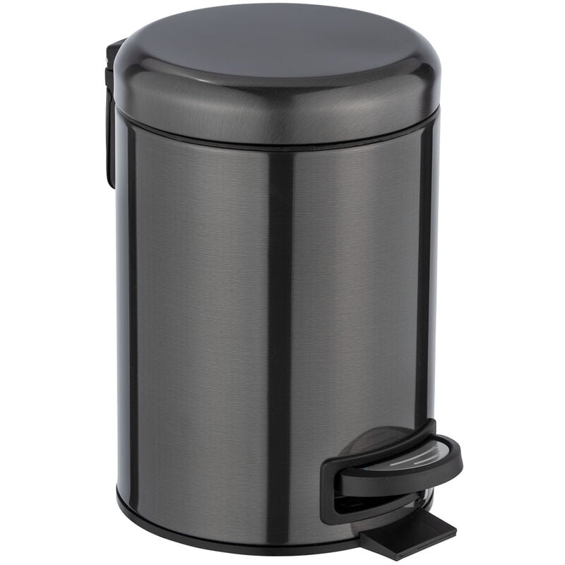 

Wenko - Cubo de pedal de acero inoxidable Leman metálico negro