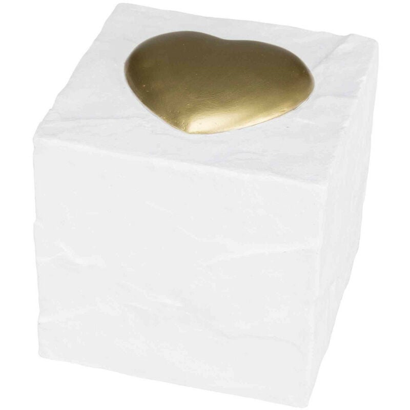 

Cubo de piedra conmemorativo con corazón. 11 x 11x 11cm
