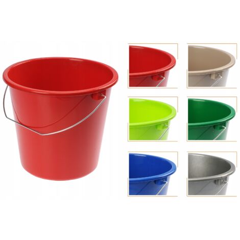 Cubo de plástico con asa metálica 5l multicolor