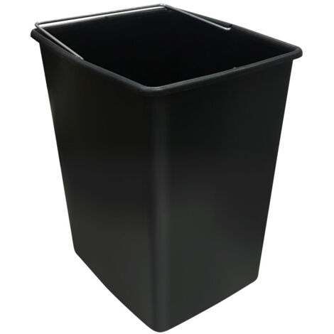 Cubo de plástico de repuesto para ARREGUI Basic, ARREGUI Top y ARREGUI Confort, 17L, con asa metàlica, negro