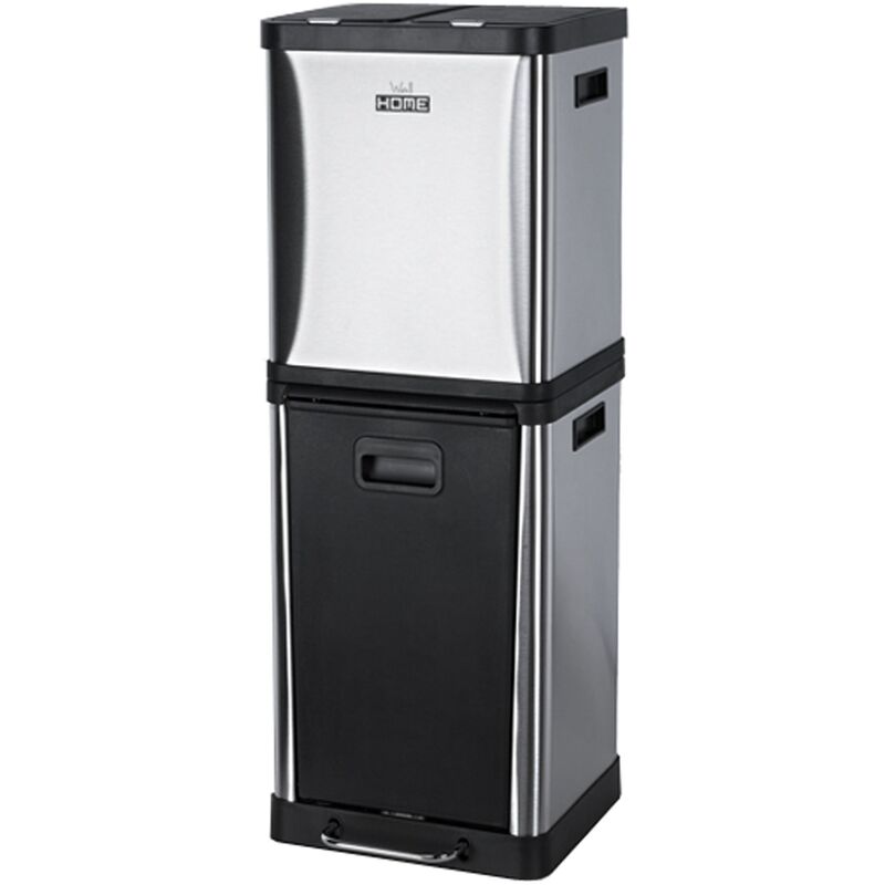 

Wellhome - Cubo de reciclaje ecológico 36 litros de 3 compartimentos (2 de 8 L + 1 de 20 L), reciclaje de basura / cubos de reciclaje, Gran