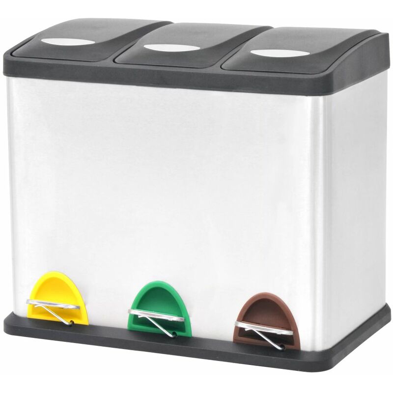 

Cubo de reciclaje y basura con pedal acero inoxidable 24 L