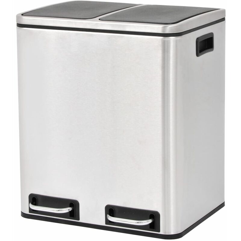 

Cubo de reciclaje y basura con pedal acero inoxidable 30 L
