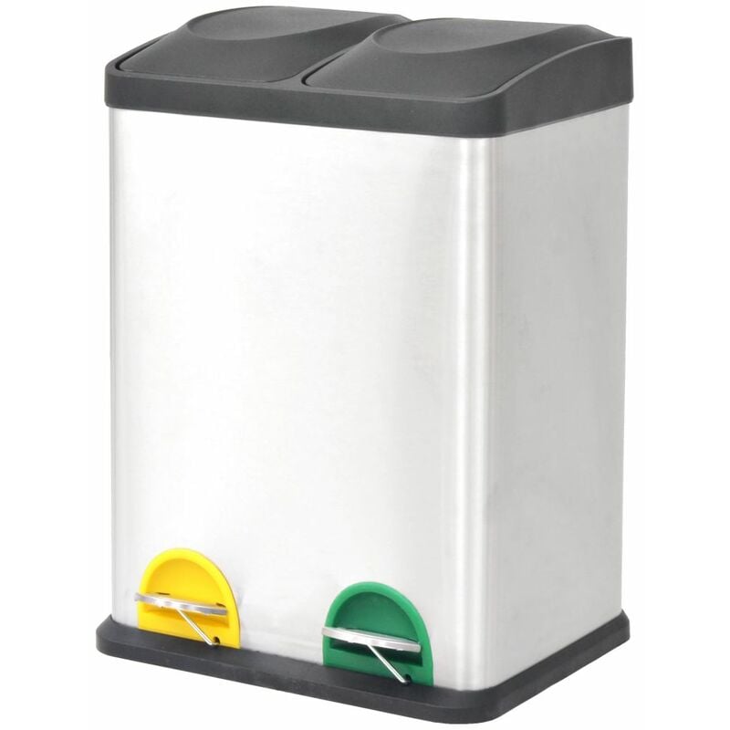

Cubo de reciclaje y basura con pedal acero inoxidable 36 L