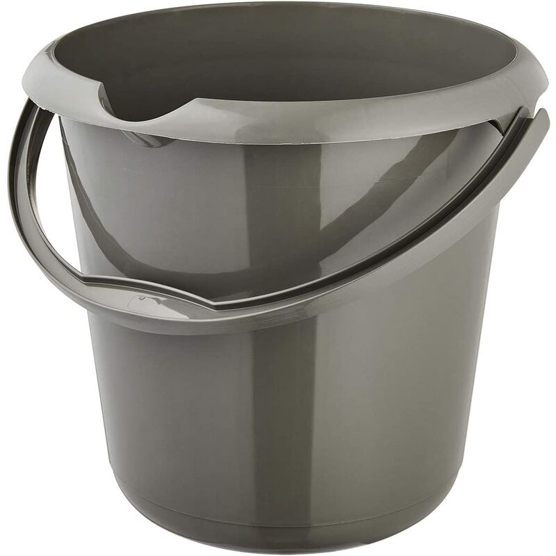 

Cubo ECO polivalente (agua o basura) con escala de medida integrada y asa ergonómica, 10 l, Mika, Gris