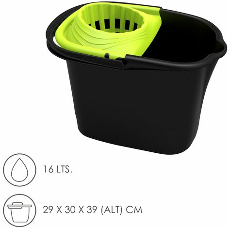 Cubo Fregona Con Escurridor Rectangular 16 Litros