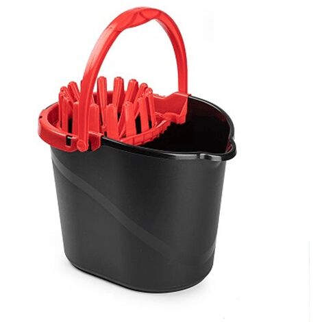 Cubo Fregona Escurrefacil menos esfuerzo para escurrir 14 Litros Rojo