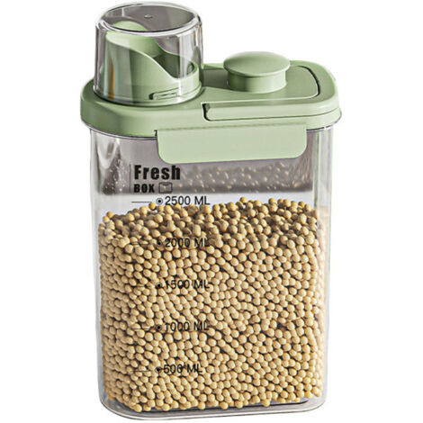 Cubo hermético de gran capacidad para granos, ideal para la cocina. Tarro portátil para almacenar granos, resistente a insectos y humedad. Cubo hermético para arroz (tamaño grande, color verde).