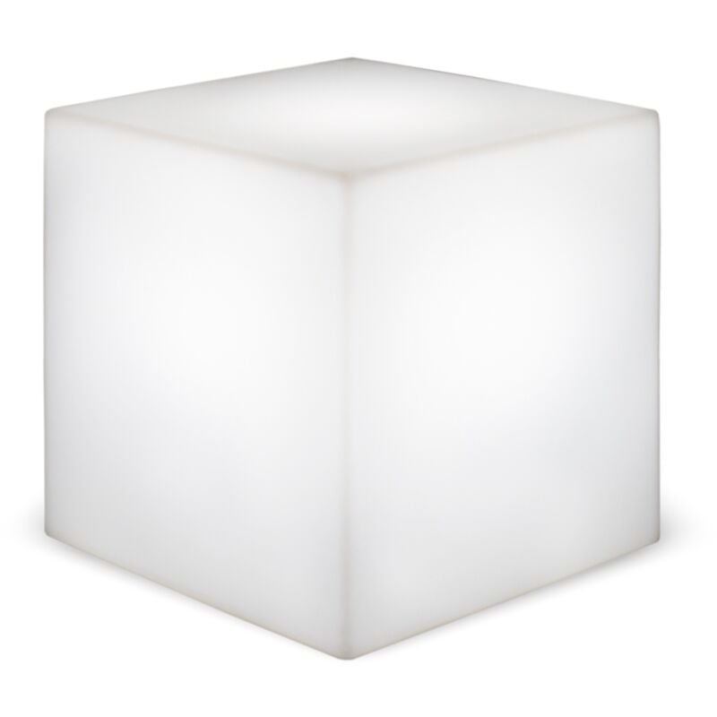 Image of CUBY 45 Tavolino illuminato, alto 45 cm, con cavo, per uso interno ed esterno, molto resistente. Luce LED