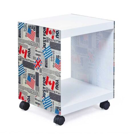 Cubo Links flagcube con piani in mdf e fianchi in vetro serigrafato fantasia londra - Inter Link