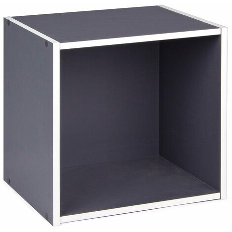 Cubo mensola 35 cm componibile a libreria arredamento moderno -Cubo vuoto / Grigio