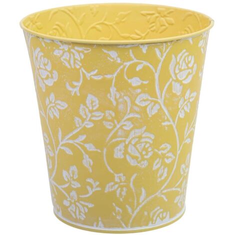 Cubo metálico amarillo D14x14,5h cm