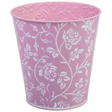 Cubo metálico rosa D14x14,5h cm