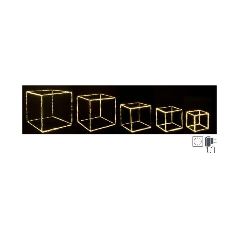 Cubo microled 55x55x55h, 45x45x45h, 35x35x35h, 30x30x30h, 25x25x25h in plastica