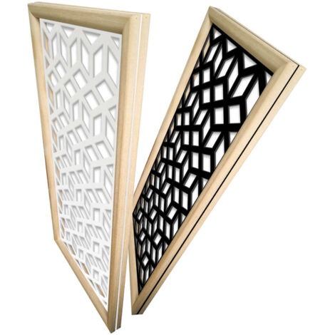 CUBO - Moduli Decorativi in Legno e PVC - Misura: 47x94 cm - Colore: bianco