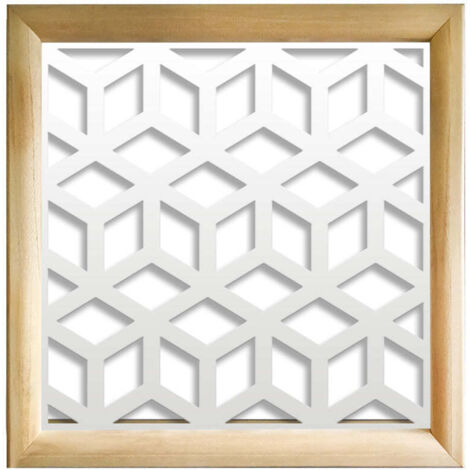 CUBO - Moduli Decorativi in Legno e PVC - Misura: 48x48 cm - Colore: bianco