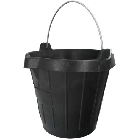 cubo obra industrial goma 10 litros con pico vertedor. base y laterales reforzado. espesor 1 cm. espuerta obra, cubo goma obra