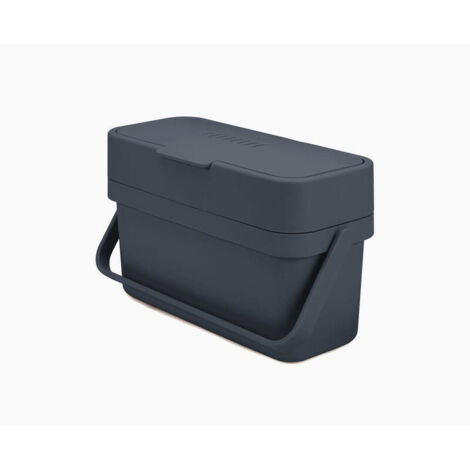 Cubo para residuos orgánicos Compo™ 4 de Joseph Joseph – Capacidad de 4 litros, diseño estrecho, tapa abatible con ventilación ajustable, incluye soporte para puerta, color grafito