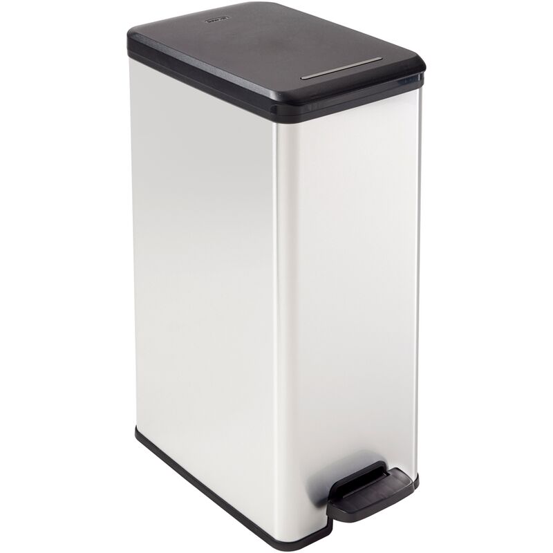 

Papelera Allibert - 'Delgado Bin' mirada del metal 40L - Metal look gris