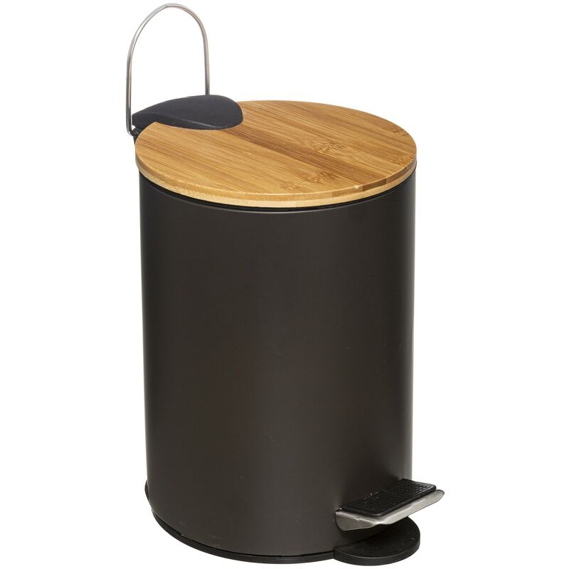 

Cubo Pedal 3 L con tapa Bambú Moderno negro