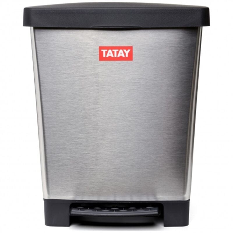 Plasticos Tatay - Cubo pedal cubik steel gris 23 l