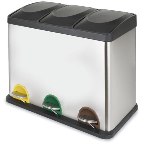 Cubo pedal ecologico triple cromo