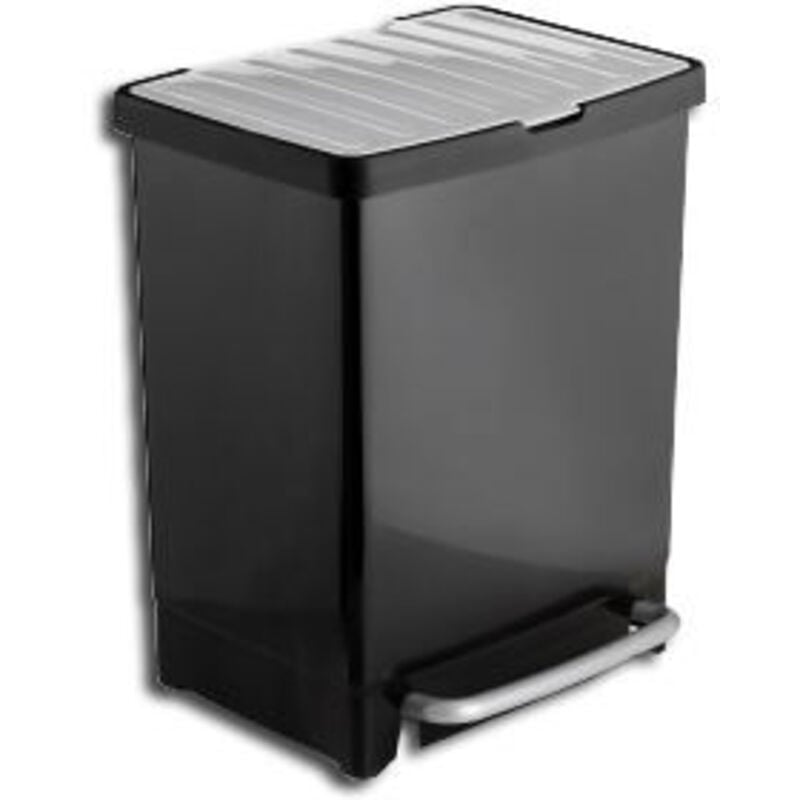 Poubelle de recyclage Tatay 2 compartiments 17L et 8L noir 41,5x33x28 cm