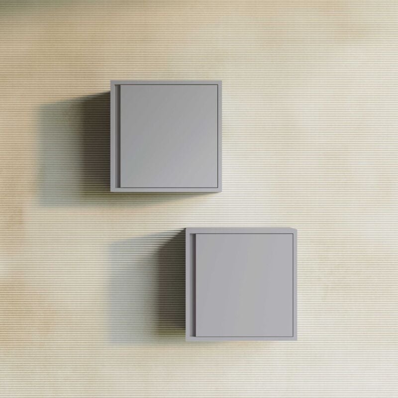 Kiamami Valentina - Cube De Salle De Bain Mural 39Cm Gris Clair Monaco