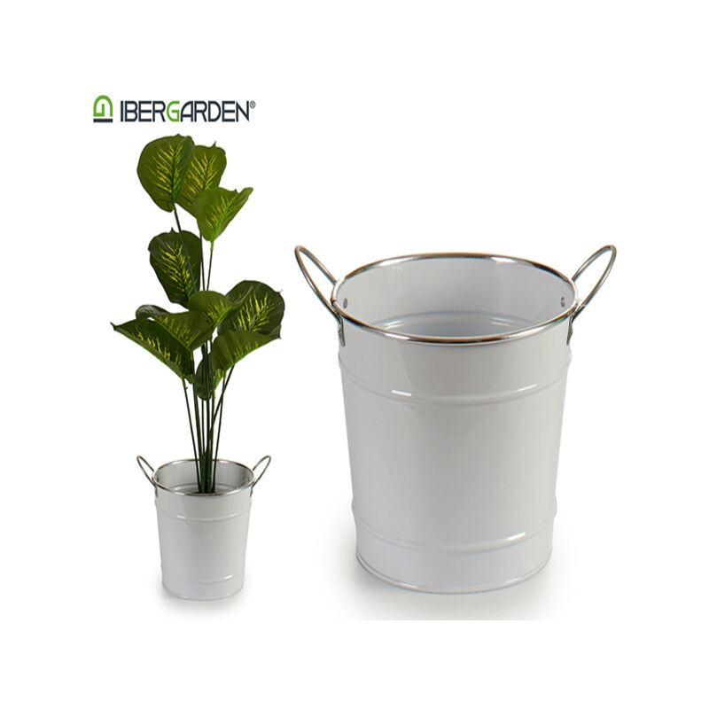 

Cubo Pequeño Blanco Metal Plata (21 x 17 x 29 cm)
