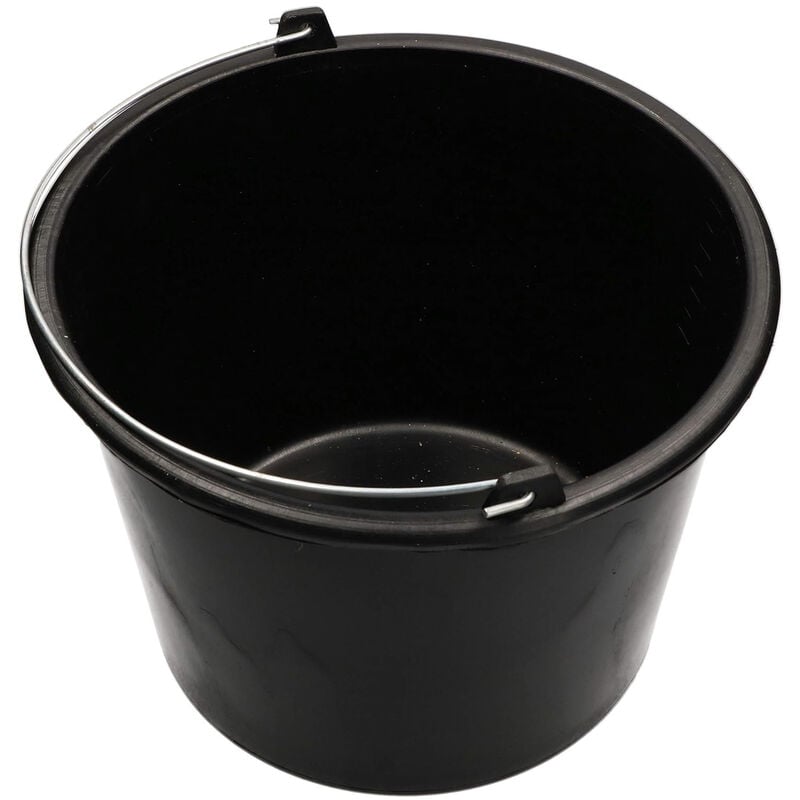 

Cubo Plastico Negro 16 Litros | Polietileno, Graduado interior, Asa 5,3 mm