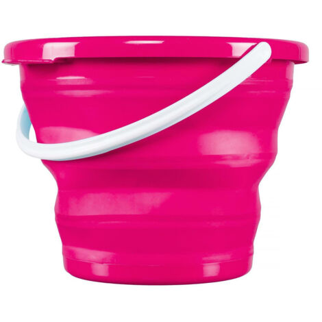 CUBO PLEGABLE 10L rosa CON ASA plástico