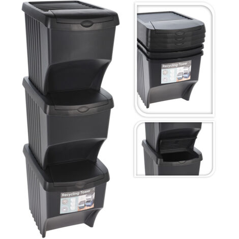 Cubo reciclaje 3 pisos 22 litros