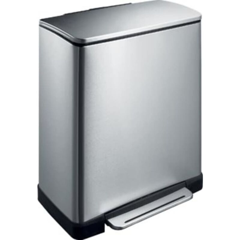 

Cubo de basura con pedal E-Cube 28 L+18 L plateado mate - Plateado - EKO