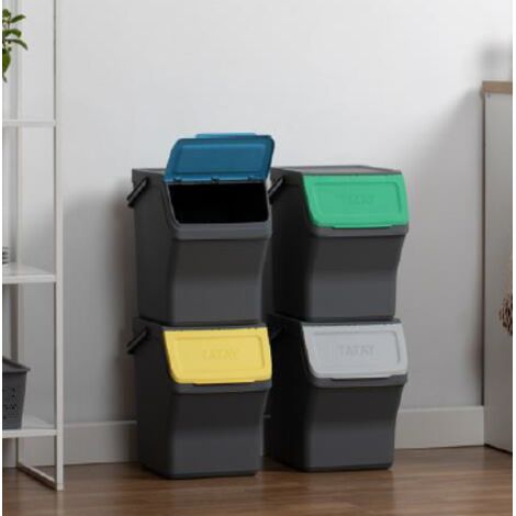 CUBO RECICLAJE MODULAR - SET 4X20L TATAY 11058.14 GRIS ANTRACITA