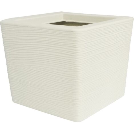 Cubo rigato Telcom Shabby bianco perla